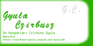 gyula czirbusz business card